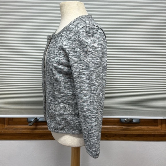 Express NWT Women's Gray Heather Lightweight French Terry Open-Front Jacket - Picture 4 of 9